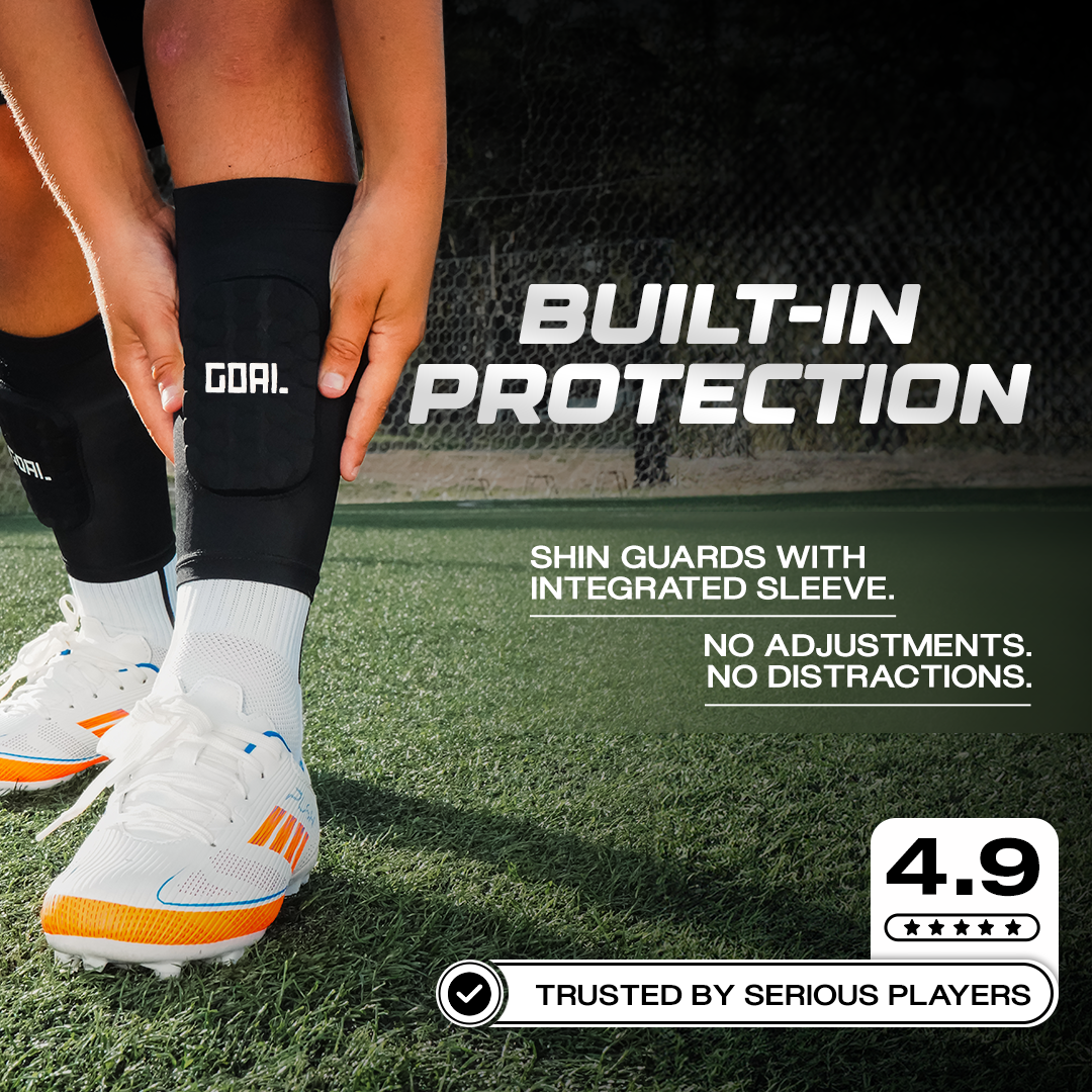 BUILT IN SHIN GUARDS + x6 GRIP SOCKS + x2 CALF SLEEVES
