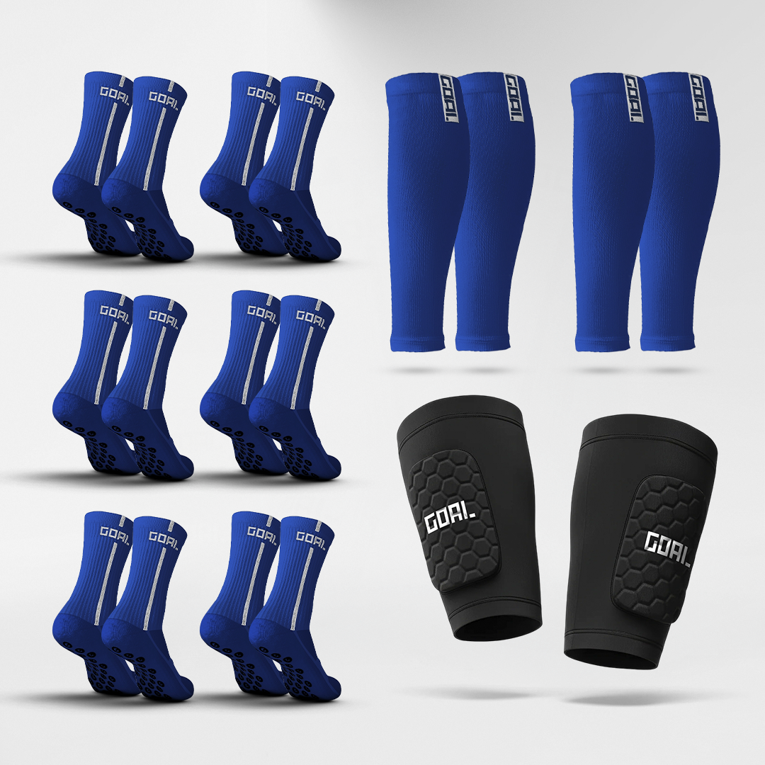 BUILT IN SHIN GUARDS + x6 GRIP SOCKS + x2 CALF SLEEVES